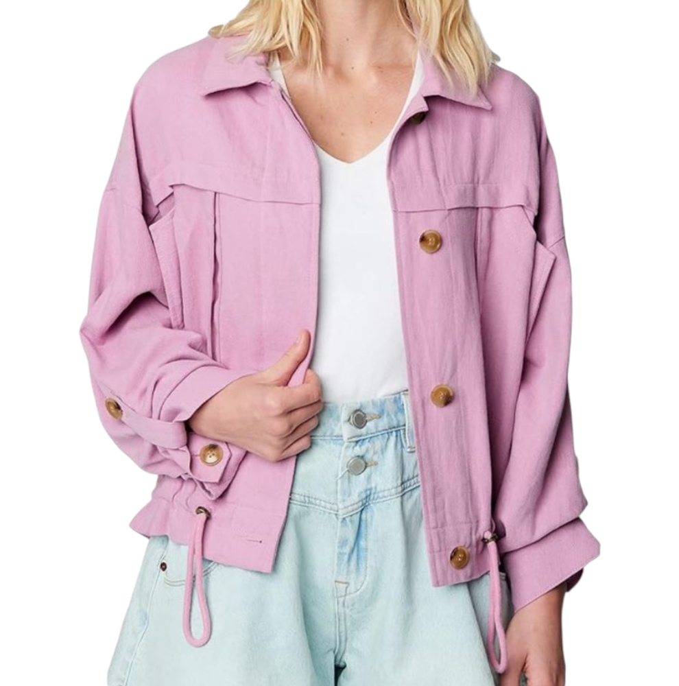 Blank NYC Cotton & Linen Utlity Lilac Purple Jacket....size Small